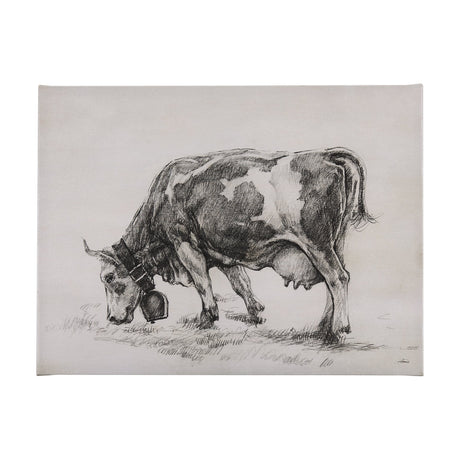 Old West Collection IV (Cow Sketch) by Mercana Studio a Hand Embellished Textured Canvas by Mercana at Eve Furniture