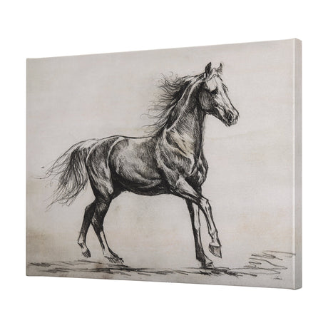 Old West Collection V ( Horse Sketch) by Mercana Studio a Hand Embellished Textured Canvas by Mercana at Eve Furniture