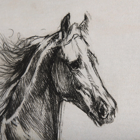 Old West Collection V ( Horse Sketch) by Mercana Studio a Hand Embellished Textured Canvas by Mercana at Eve Furniture
