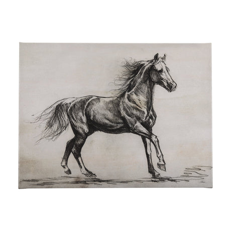 Old West Collection V ( Horse Sketch) by Mercana Studio a Hand Embellished Textured Canvas by Mercana at Eve Furniture