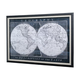 Old World Globe by Mercana Studio a Hand Embellished Textured Framed Art Print Matted under Glass by Mercana at Eve Furniture