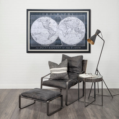 Old World Globe by Mercana Studio a Hand Embellished Textured Framed Art Print Matted under Glass by Mercana at Eve Furniture