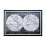 Old World Globe by Mercana Studio a Hand Embellished Textured Framed Art Print Matted under Glass by Mercana at Eve Furniture