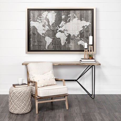 Old World Map Neutral by Mercana Studio Hand Embellished Textured Framed Art Print Matted under Glas by Mercana at Eve Furniture