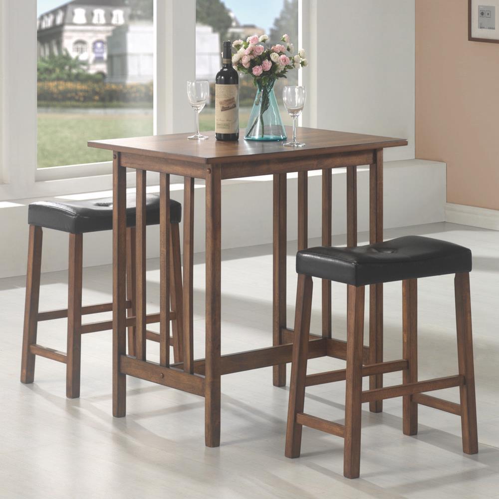 Oleander Nut Brown 3-Piece Counter Height Set