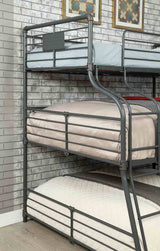 Olga Antique Black Twin/Full/Queen Bunk Bed by Furniture of America at Eve Furniture