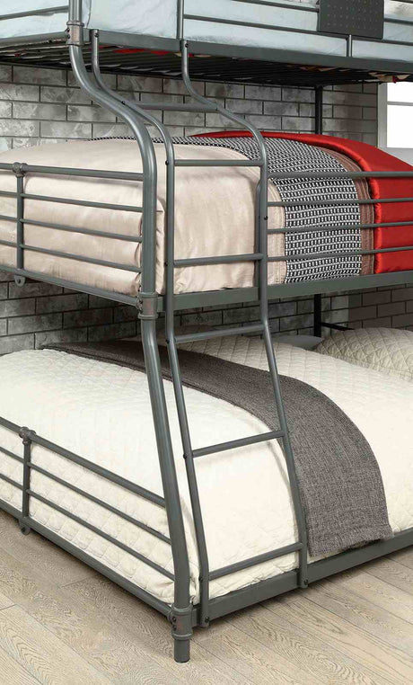 Olga Antique Black Twin/Full/Queen Bunk Bed by Furniture of America at Eve Furniture