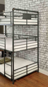 Olga Antique Black Twin/Twin/Twin Bunk Bed by Furniture of America at Eve Furniture