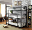 Olga Antique Black Twin/Twin/Twin Bunk Bed by Furniture of America at Eve Furniture