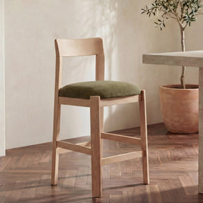 Oli Dark Green/Natural Counter Stool by MOES at Eve Furniture