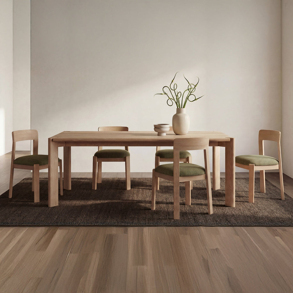 Oli Dark Green/Natural Dining Chair (Set of 2) by MOES at Eve Furniture