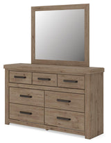 Oliandon Light Brown Dresser and Mirror by Ashley at Eve Furniture