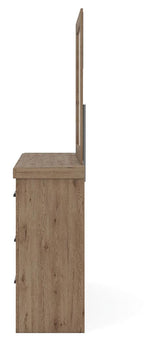 Oliandon Light Brown Dresser and Mirror by Ashley at Eve Furniture