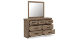 Oliandon Light Brown Dresser and Mirror by Ashley at Eve Furniture