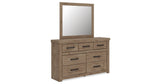 Oliandon Light Brown Dresser and Mirror by Ashley at Eve Furniture