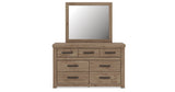Oliandon Light Brown Dresser and Mirror by Ashley at Eve Furniture