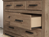 Oliandon Light Brown Dresser and Mirror by Ashley at Eve Furniture
