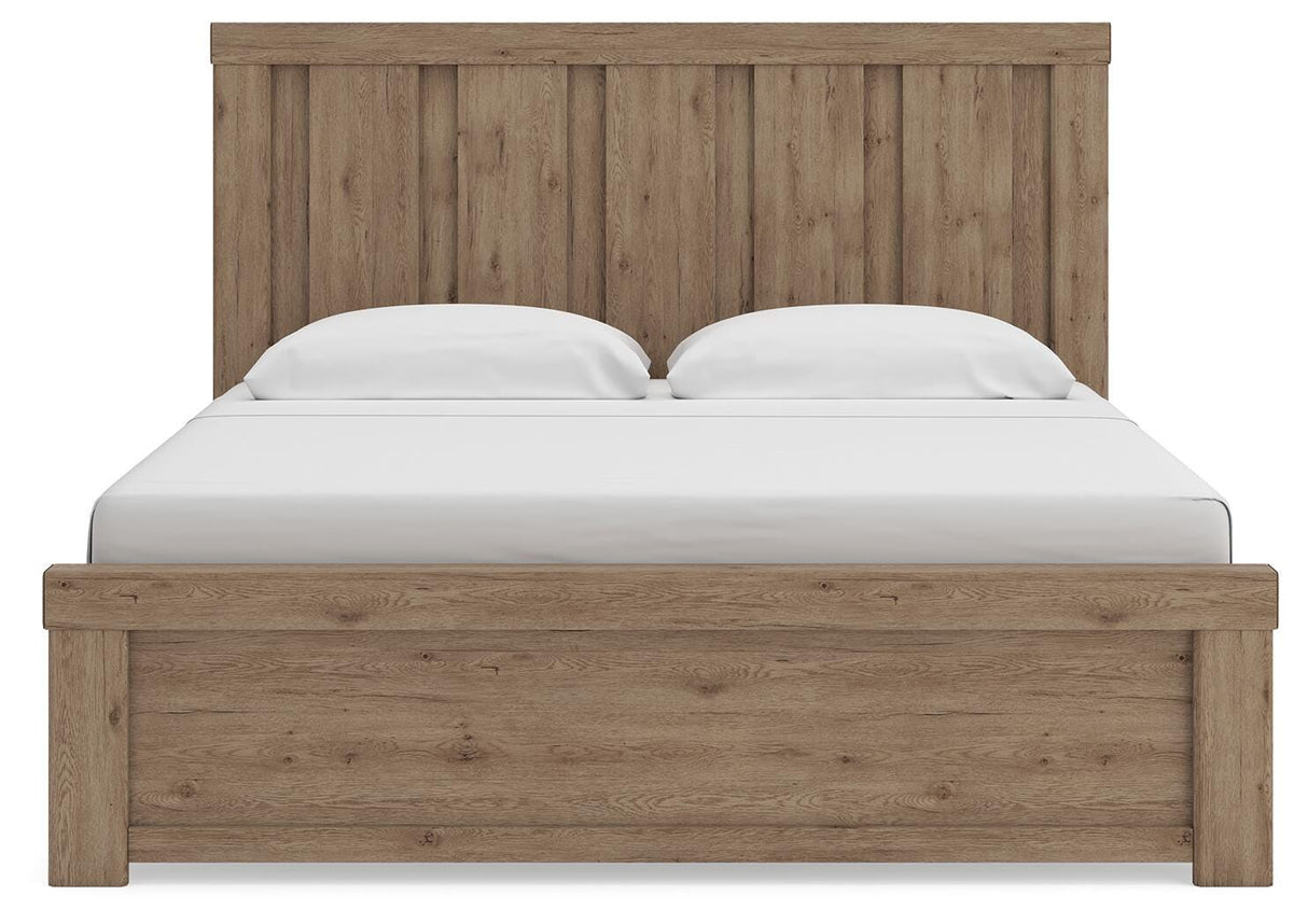 Oliandon Light Brown King Panel Bed by Ashley at Eve Furniture