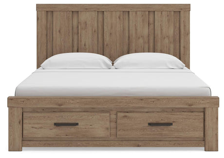 Oliandon Light Brown King Panel Storage Bed by Ashley at Eve Furniture