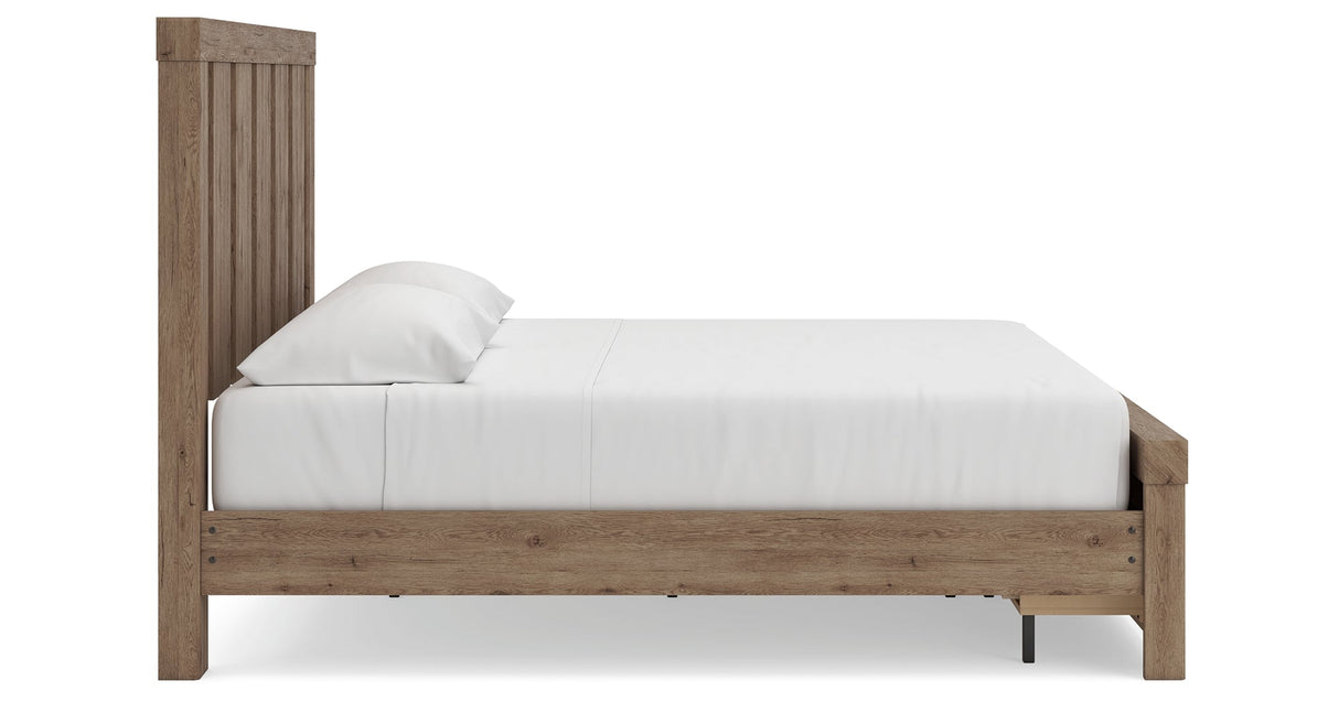 Oliandon Light Brown King Panel Storage Bed by Ashley at Eve Furniture
