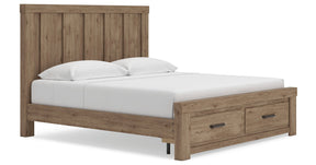 Oliandon Light Brown King Panel Storage Bed by Ashley at Eve Furniture