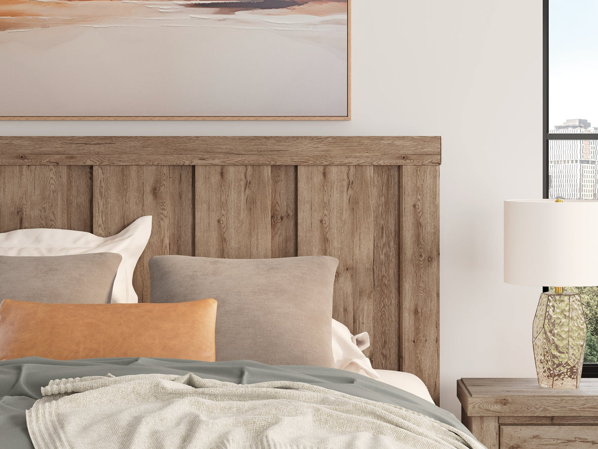 Oliandon Light Brown Panel Storage Bedroom Set by Ashley at Eve Furniture