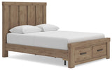 Oliandon Light Brown Queen Panel Storage Bed by Ashley at Eve Furniture