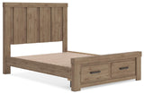 Oliandon Light Brown Queen Panel Storage Bed by Ashley at Eve Furniture