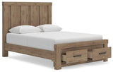 Oliandon Light Brown Queen Panel Storage Bed by Ashley at Eve Furniture
