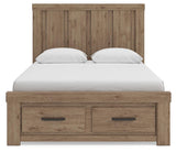 Oliandon Light Brown Queen Panel Storage Bed by Ashley at Eve Furniture
