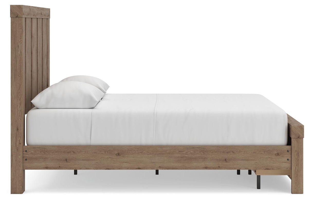 Oliandon Light Brown Queen Panel Storage Bed by Ashley at Eve Furniture