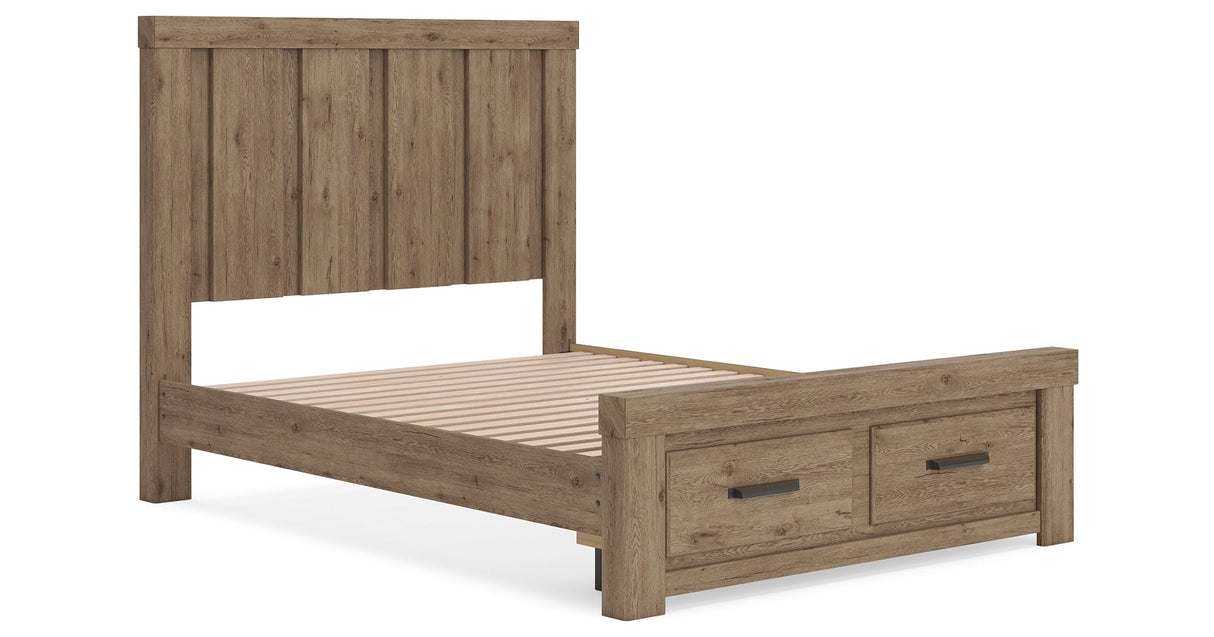 Oliandon Light Brown Queen Panel Storage Bed by Ashley at Eve Furniture