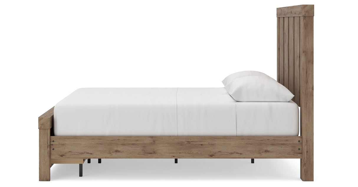 Oliandon Light Brown Queen Panel Storage Bed by Ashley at Eve Furniture