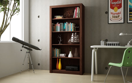 Olinda Bookcase 1.0 in Nut Brown by Manhattan Comfort at Eve Furniture