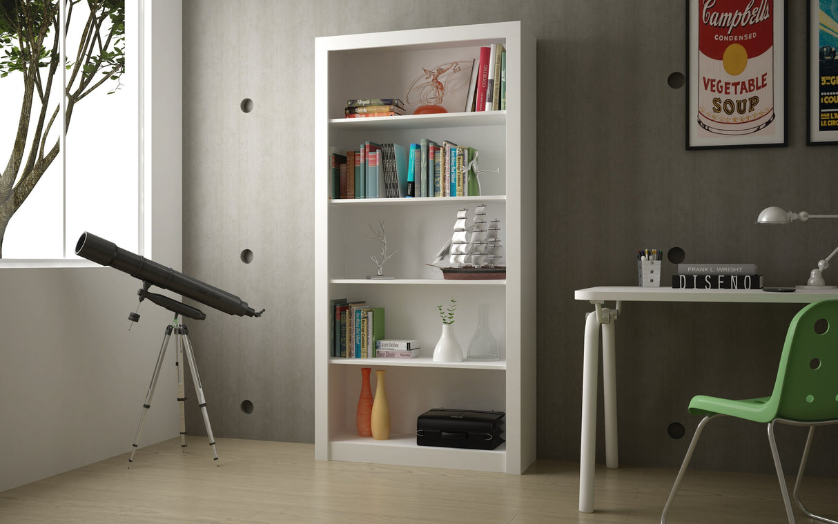 Olinda Bookcase 1.0 in White by Manhattan Comfort at Eve Furniture