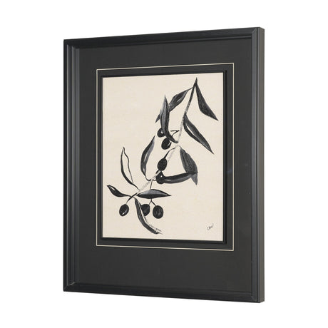 Olive Branch by Cristina Bartl Villa Hand-Embellished Textured Framed Artwork Matted under Glass by Mercana at Eve Furniture