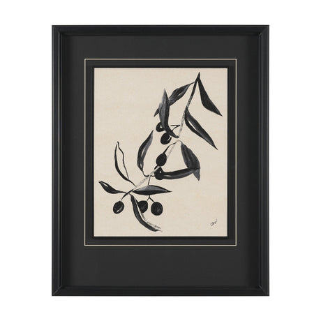 Olive Branch by Cristina Bartl Villa Hand-Embellished Textured Framed Artwork Matted under Glass by Mercana at Eve Furniture