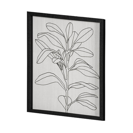 Olive Branch Countour I by Emma Scarvey Hand Embellished Textured Framed Art Print Matted under Glas by Mercana at Eve Furniture
