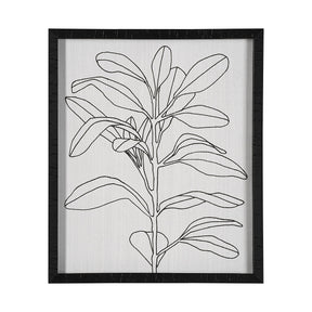 Olive Branch Countour I by Emma Scarvey Hand Embellished Textured Framed Art Print Matted under Glas by Mercana at Eve Furniture