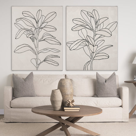 Olive Branch Countour II by Emma Scarvey a Hand Embellished Textured Canvas by Mercana at Eve Furniture