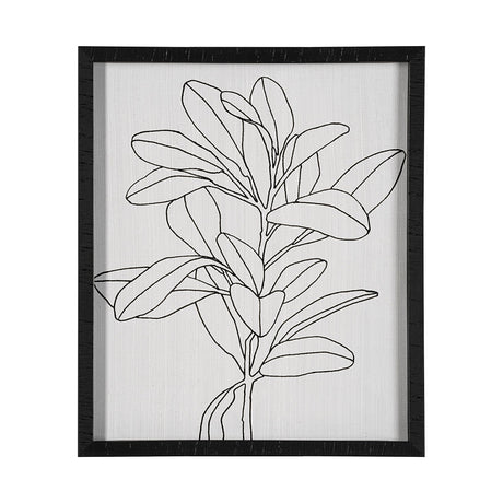 Olive Branch Countour II by Emma Scarvey Hand Embellished Framed Art Print Matted under Glass by Mercana at Eve Furniture