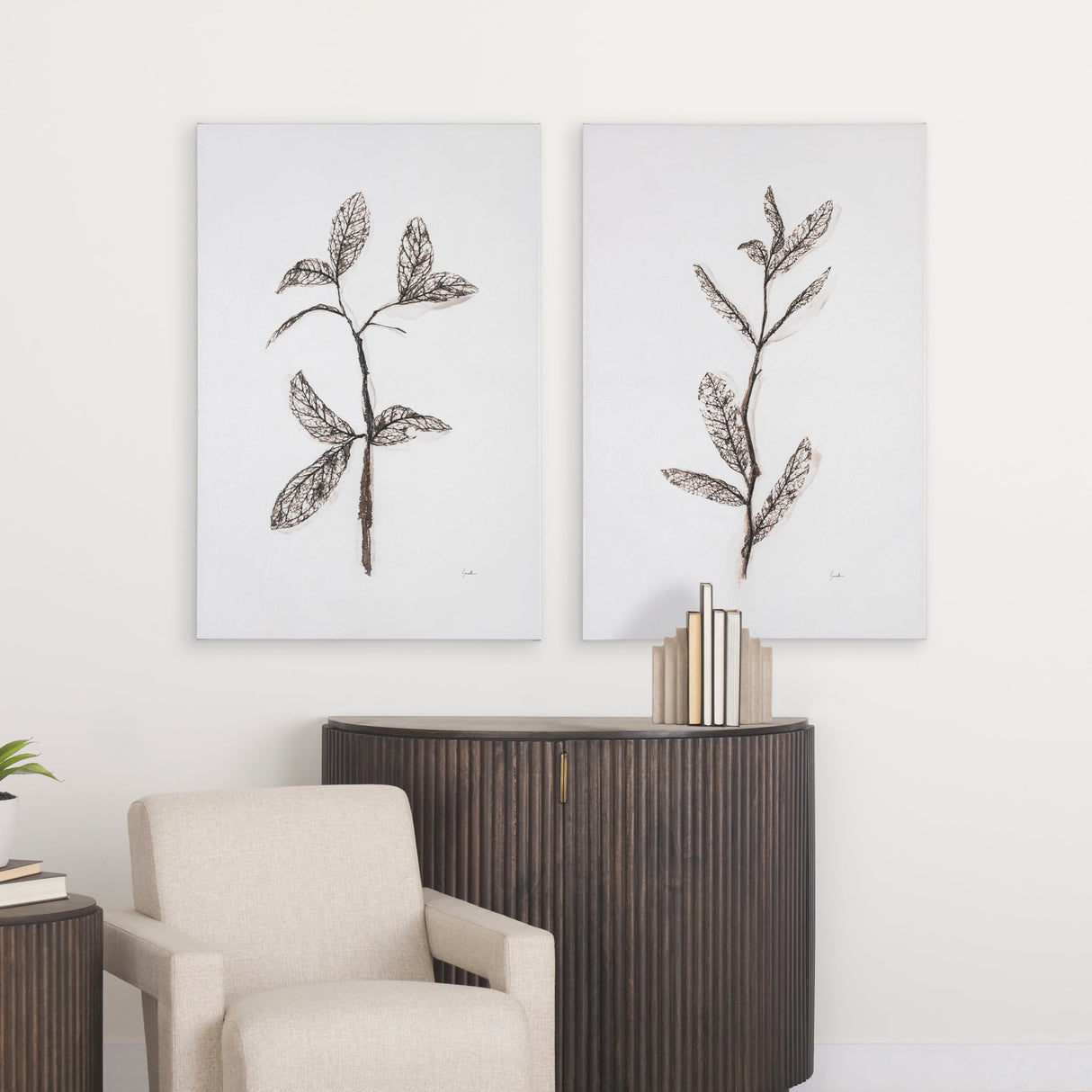 Olive Branch II by Gabrielle Campbell a Hand Embellished Textured Canvas by Mercana at Eve Furniture