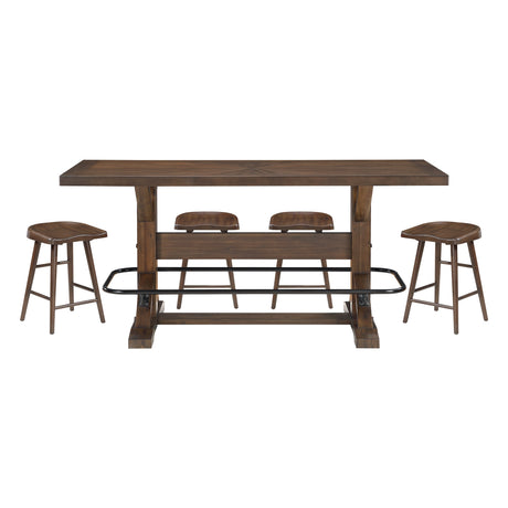 Oliver Brown 5-Piece Counter Height Set by Homelegance at Eve Furniture