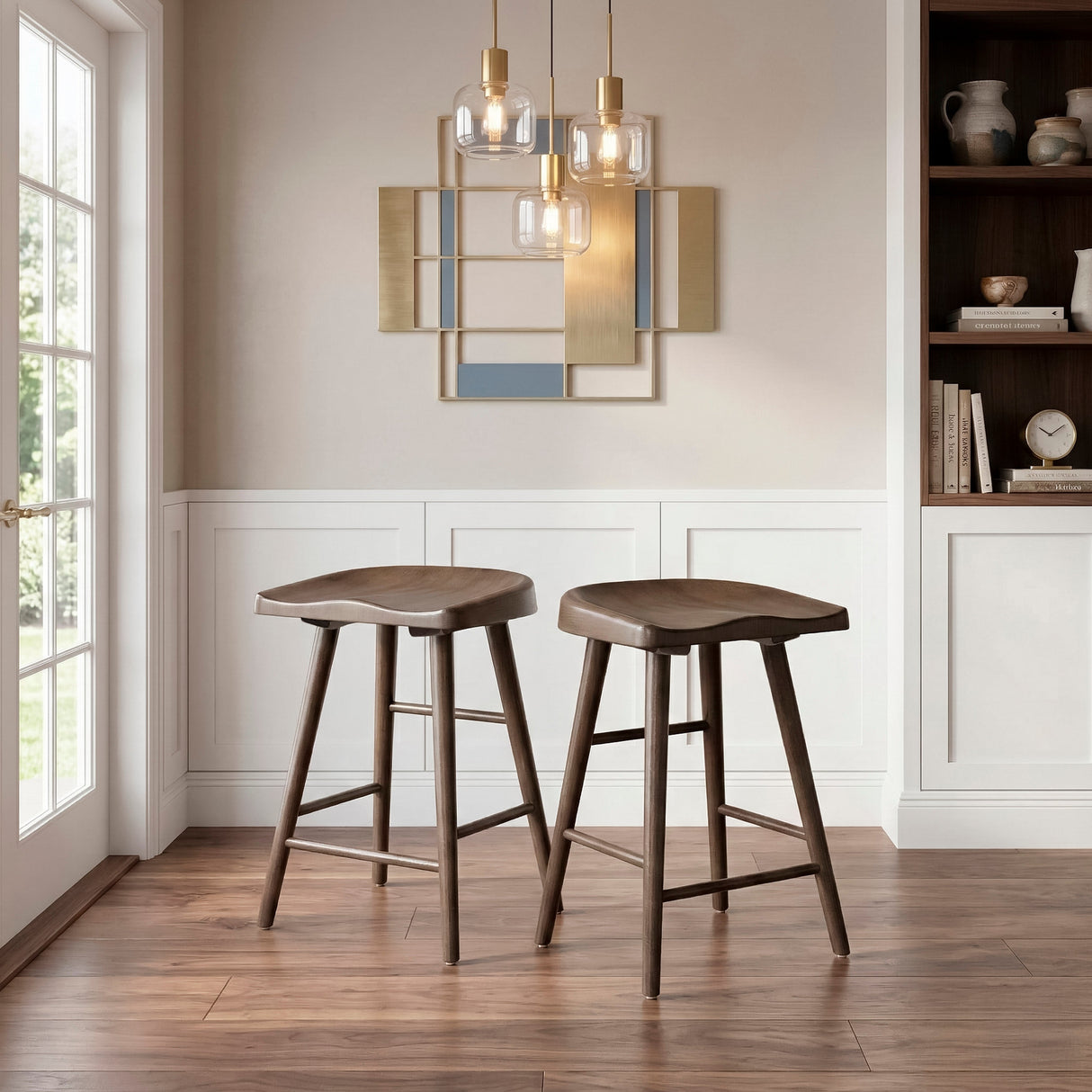 Oliver Brown Counter Height Stool, Set of 2 by Homelegance at Eve Furniture