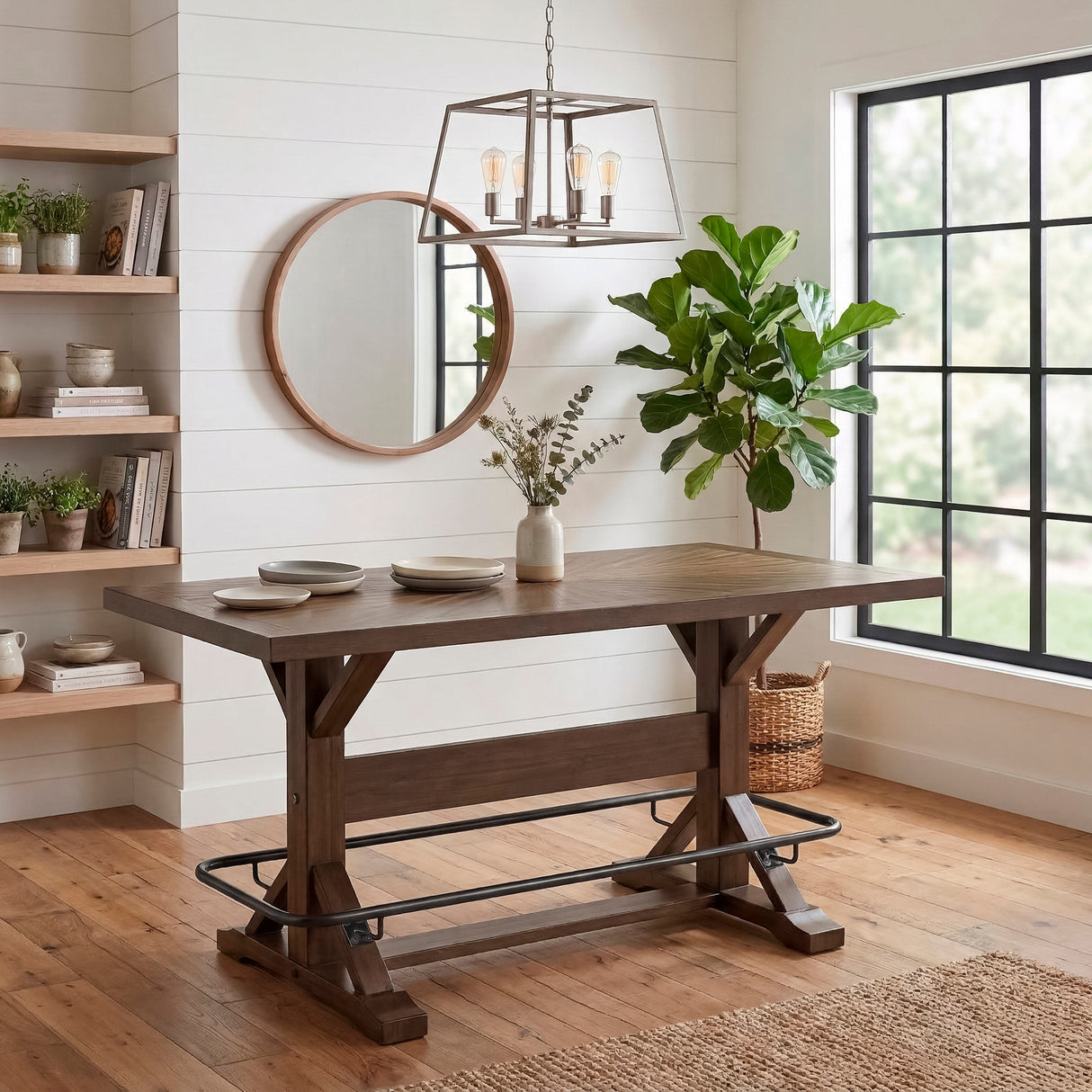 Oliver Brown Counter Height Table by Homelegance at Eve Furniture