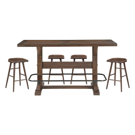 Oliver Brown Pub Height Dining Set by Homelegance at Eve Furniture