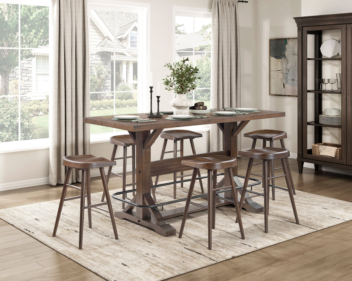 Oliver Brown Pub Height Dining Set by Homelegance at Eve Furniture