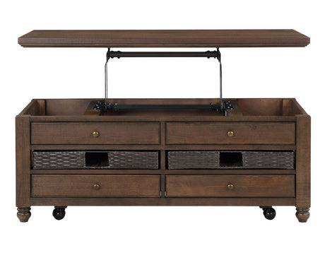 Oliver Lift-Top Cocktail Table with Casters by Steve Silver at Eve Furniture