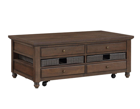 Oliver Lift-Top Cocktail Table with Casters by Steve Silver at Eve Furniture