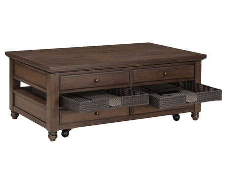 Oliver Lift-Top Cocktail Table with Casters by Steve Silver at Eve Furniture